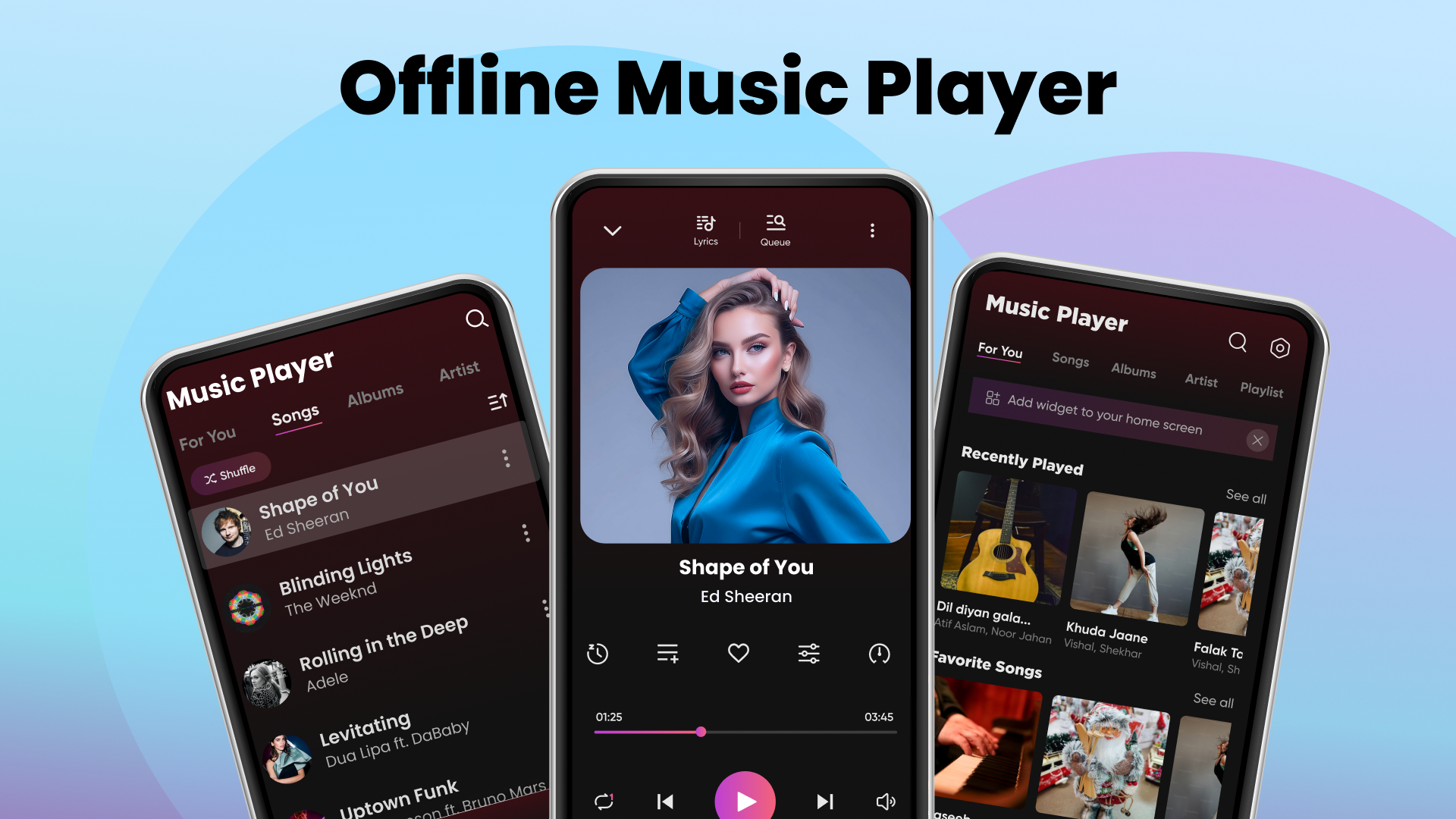 Offline Music Player feature collage