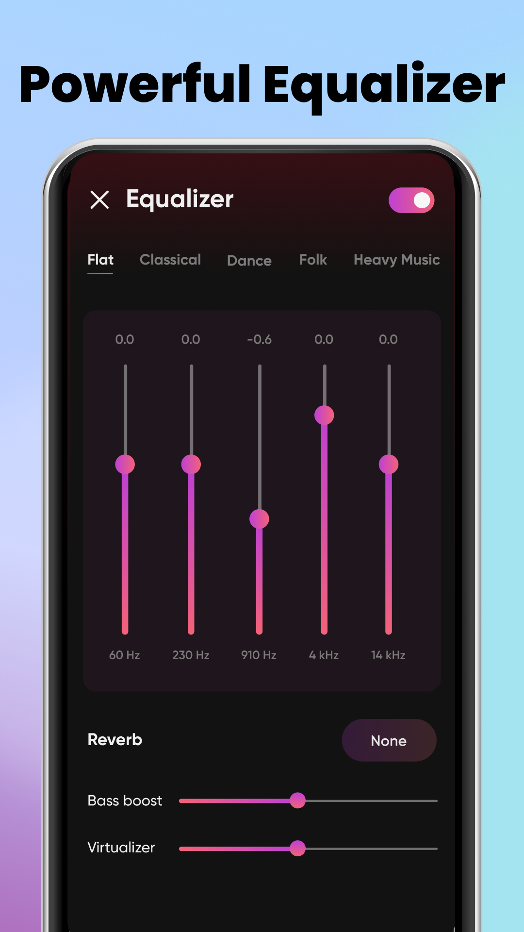Music Player equalizer and sound effects screen